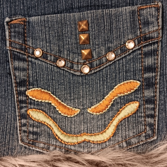 Custum Y2K Jeans D fur skirt - Picture 2 of 9